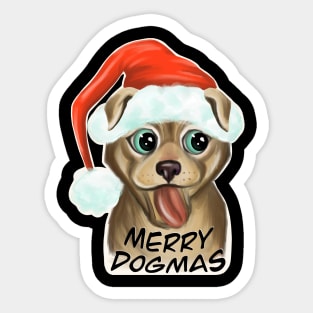 Santa Dog / Merry Dogmas / Merry Christmas / cute christmas dog Sticker